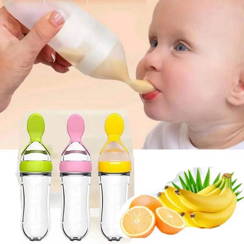 בקבוק סיליקון לדייסה עם כפית מובנית