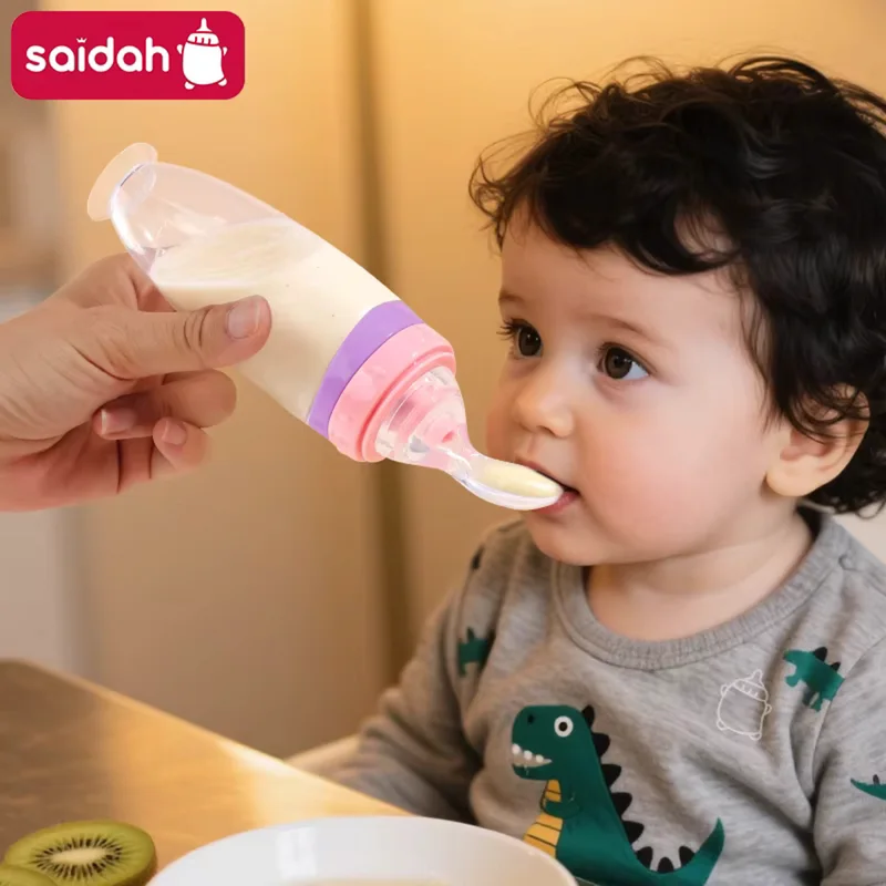 כף האכלה סיליקון עם מיכל 120 מ"ל
